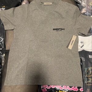 Essentials Grey Short Sleeve Logo Tee - Heather Grey